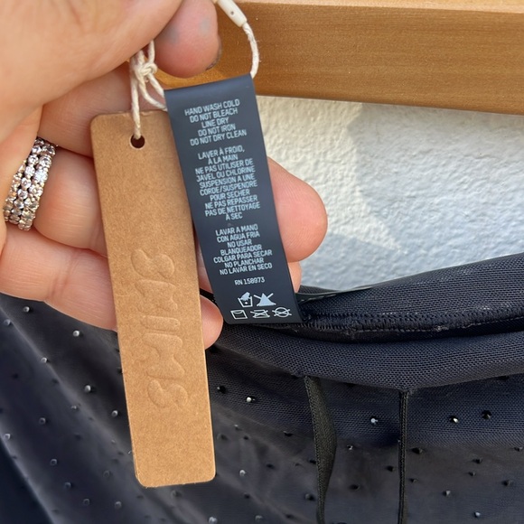 Skims Mesh Rhinestone Swim Cover Up Mini Skirt Onyx. Size L - Picture 7 of 14